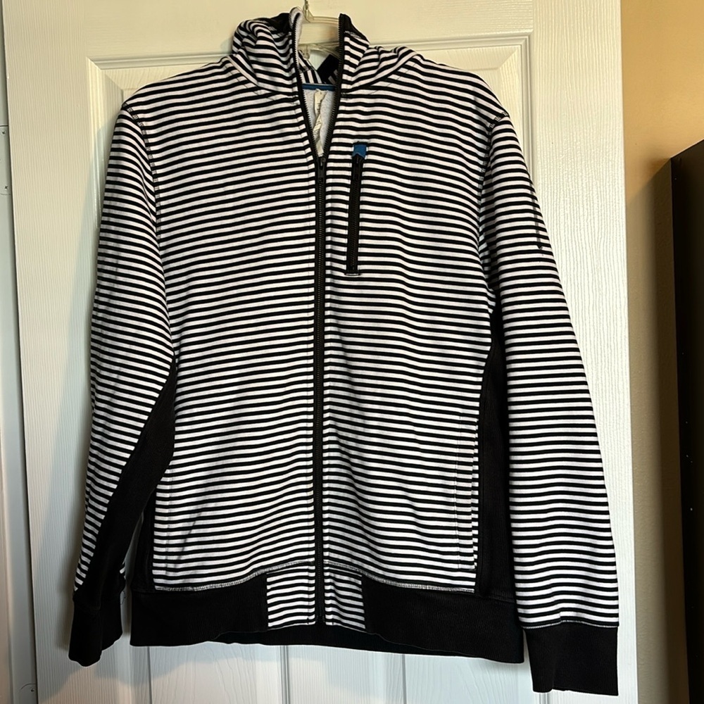 lululemon athletica Black and White Striped Hoodie